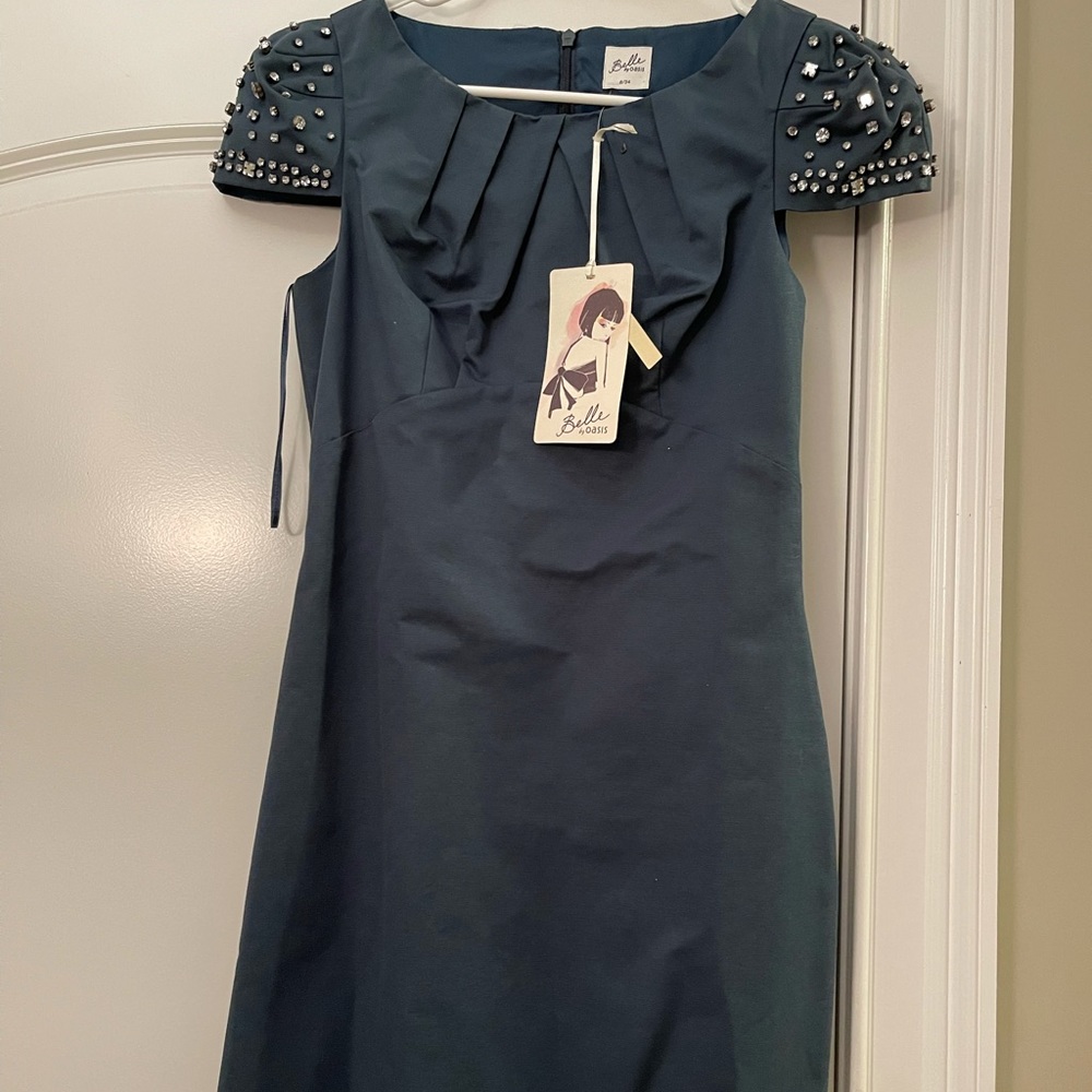 Vintage dress with embellished shoulders!